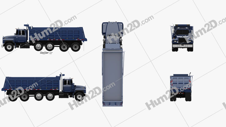 Mack RD600 Caminhão basculante 2000 clipart