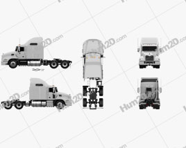 Mack Vision CX613 Sleeper Cab Tractor Truck 2011 clipart