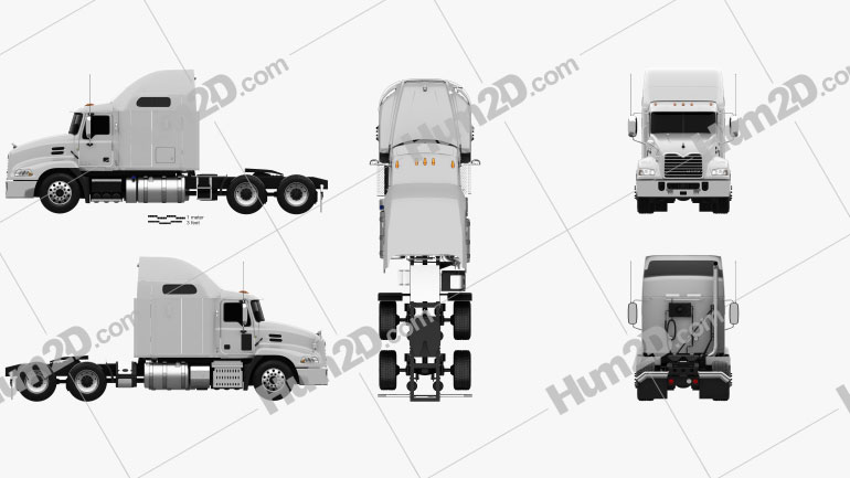 Mack Vision CX613 Sleeper Cab Tractor Truck 2011 clipart