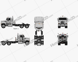 Mack CHN613 Day Cab Tractor Truck 2007 clipart