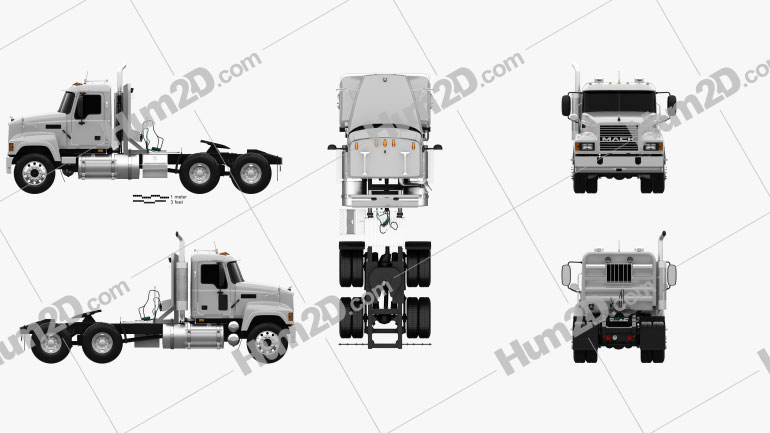 Mack CH613 Tractor Truck 2006 Clipart Image