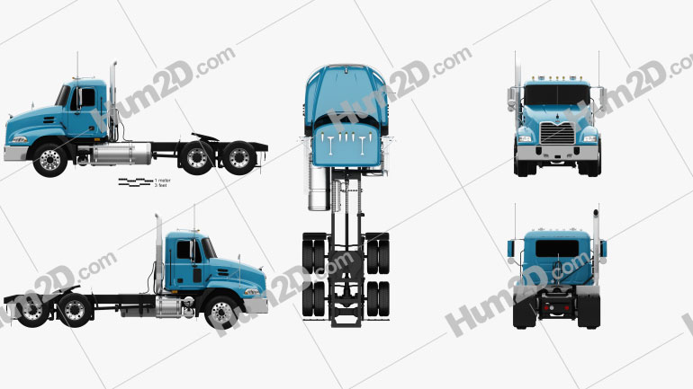 Mack Vision CXN613 Day Cab Tractor Truck 3-axle 2007 clipart