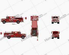 Mack Type 85 Fire Truck 1950 clipart