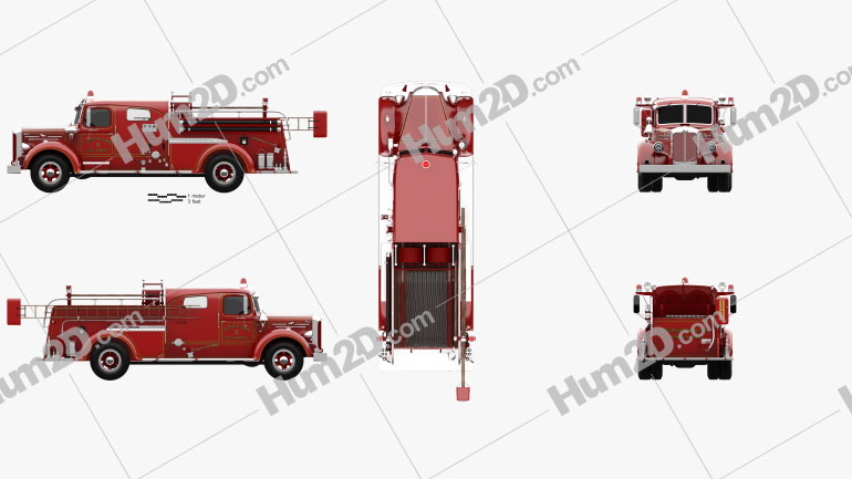 Mack Type 85 Fire Truck 1950 PNG Clipart