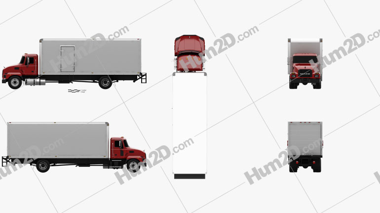 Mack MD Box Truck 2020 Clipart Image