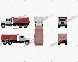 Mack R600 Dump Truck 1988 clipart