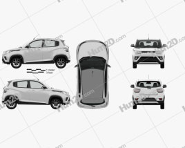 Mahindra KUV 100 with HQ interior 2018 car clipart