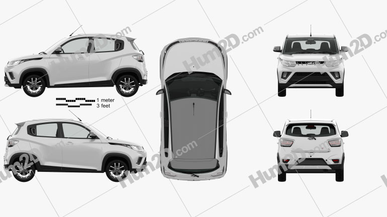 Mahindra KUV 100 with HQ interior 2018 car clipart
