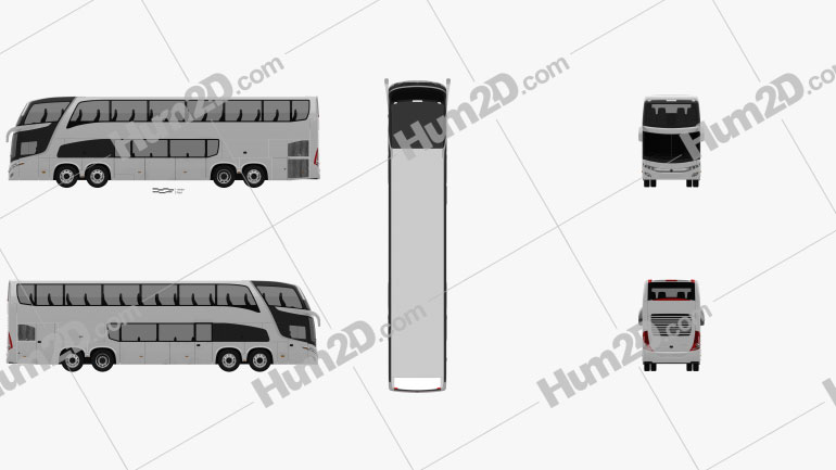 Marcopolo Paradiso G7 1800 DD 4-axle Bus 2017 Blueprint