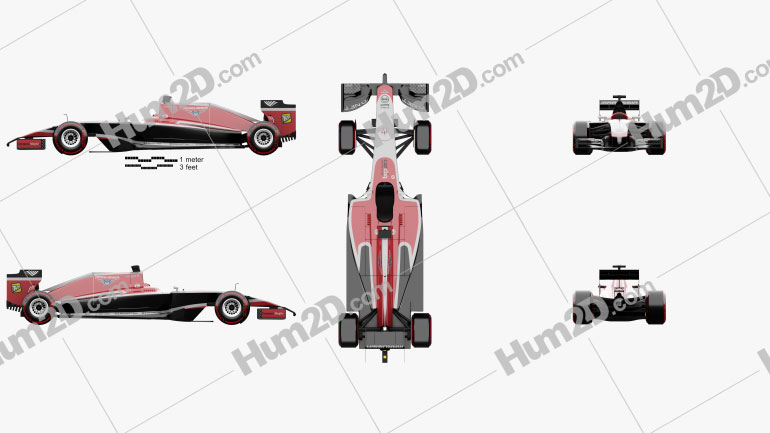 Marussia MR03 2014 car clipart