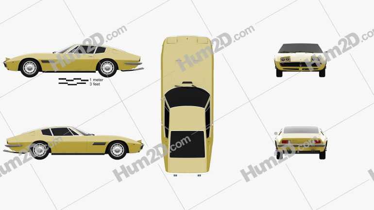 Maserati Ghibli coupe 1967 car clipart