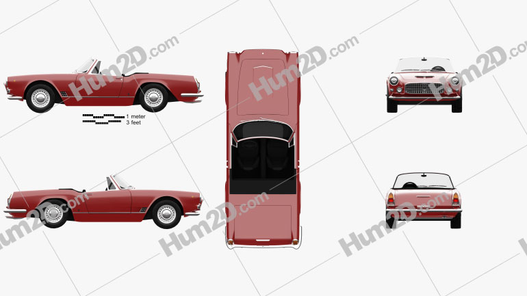 Maserati 3500 Spyder 1959 car clipart