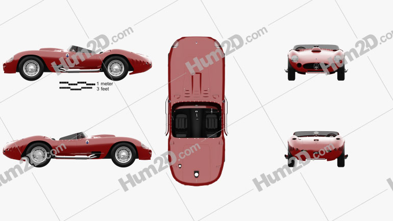 Maserati 450S 1956 car clipart