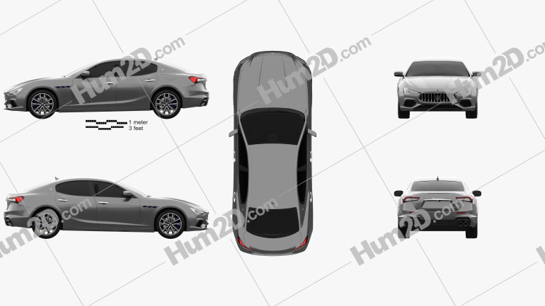 Maserati Ghibli Hybrid GranSport 2020 car clipart