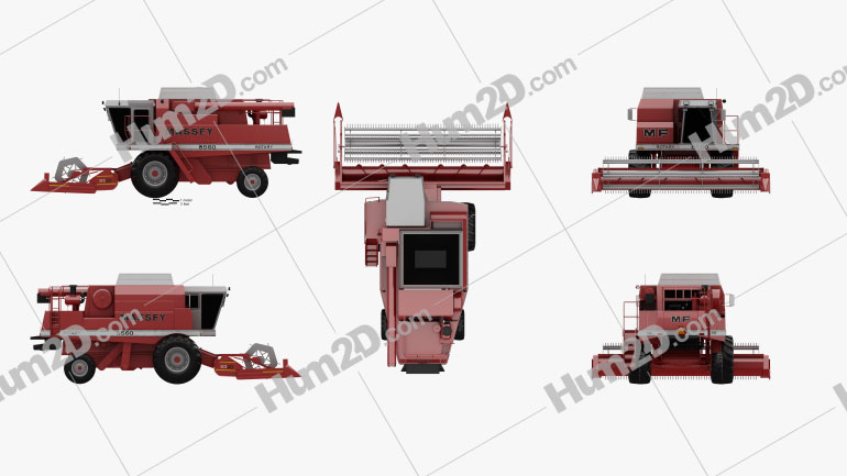 Massey-Ferguson 8560 Combine 9320 Harvester Head 1986 Tractor clipart