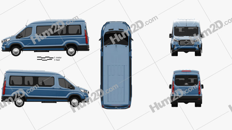 Maxus Deliver 9 L2H2 Passenger Van 2020 Blueprint
