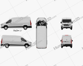 Maxus Deliver 9 Panel Van L2H2 2020 clipart