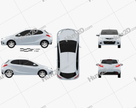 Mazda Demio (Mazda2) 3-door car clipart