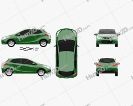 Mazda Demio (Mazda2) 5-door 2010 car clipart