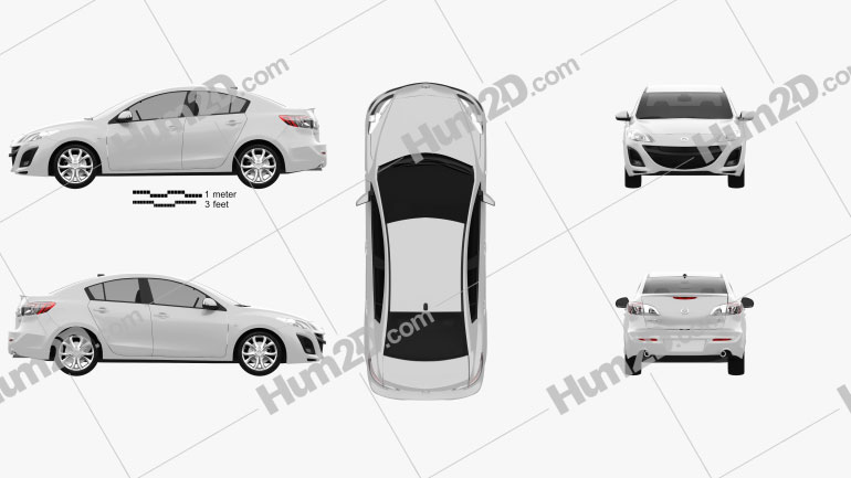 Mazda 3 Sedan 2011 car clipart