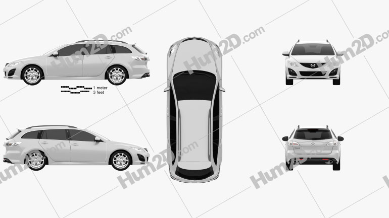 Mazda 6 Wagon 2011 car clipart