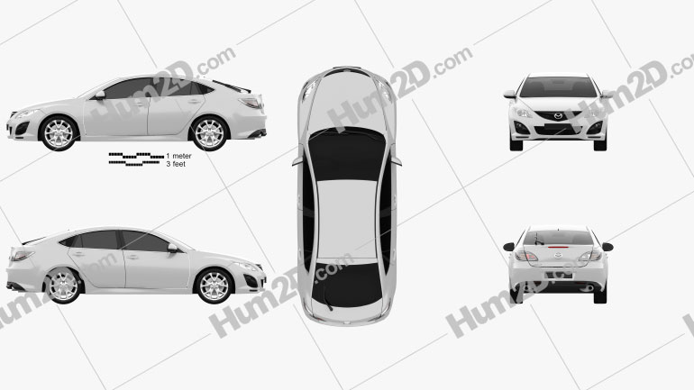 Mazda 6 Sedan 2011 car clipart