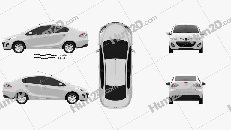 Mazda 2 Sedan 2011 Blueprint