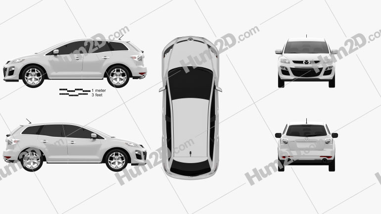 Mazda CX-7 2012 Clipart and Blueprint - Download Vehicles Clip Art ...