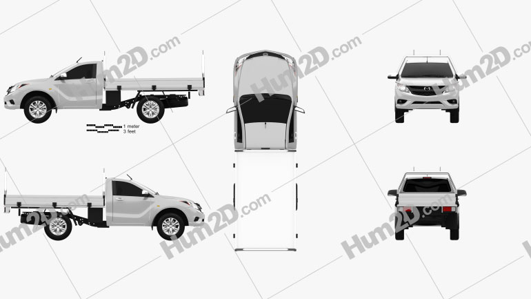 Mazda BT-50 Single Cab 2012 Clipart Image