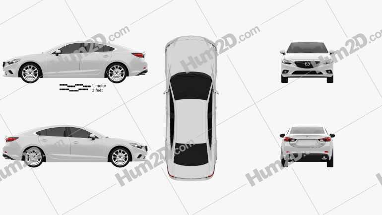 Mazda 6 sedan 2013 Clipart Image