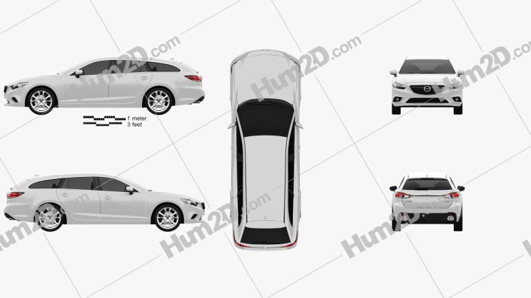 Mazda 6 wagon 2013 Clipart Image