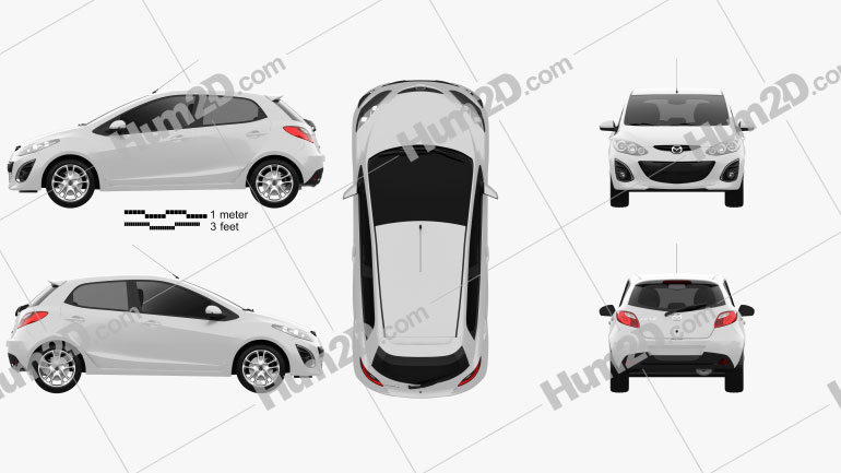 Mazda 2 (Demio) 5-door R 2013 car clipart