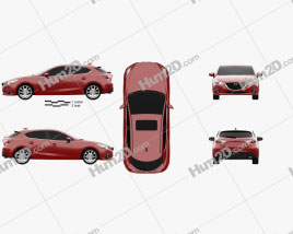 Mazda 3 hatchback 2014 car clipart