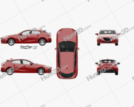 Mazda 3 hatchback with HQ interior 2014 car clipart