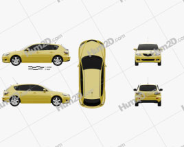 Mazda 3 Schrägheck 2003 car clipart