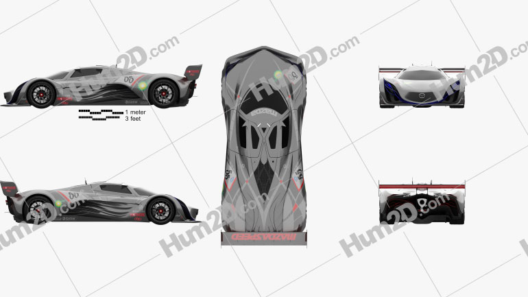 Mazda Furai 2008 Side & Top View PNG Clipart