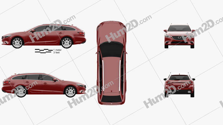 Mazda 6 GJ wagon 2015 car clipart