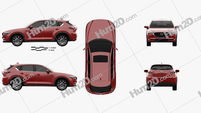  Mazda CX-5 2017 Blueprint en PNG - Descargar imágenes prediseñadas de vehículos