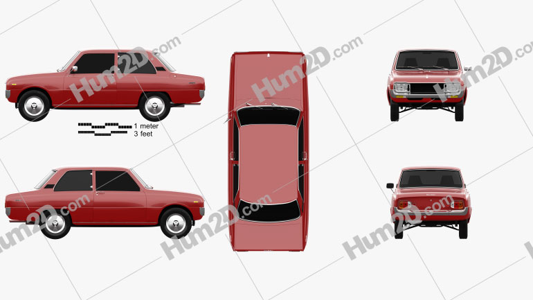 Mazda 1000 1973 car clipart