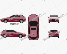 Mazda 3 BM hatchback 2017 car clipart