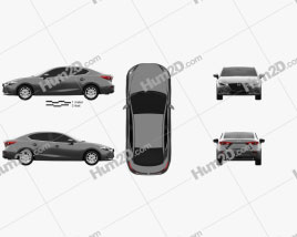 Mazda 3 BM sedan 2017 car clipart
