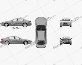 Mazda 6 GJ sedan with HQ interior 2015 car clipart