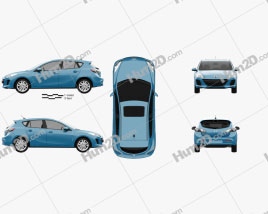 Mazda 3 BL2 US-spec hatchback 2011 car clipart