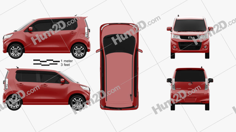 Mazda Flair Custom XT 2012 car clipart
