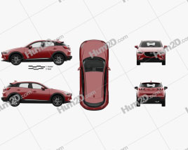 Mazda CX-3 GT-M mit HD Innenraum 2016 car clipart