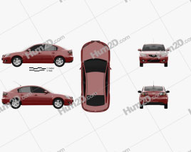 Mazda 3 sedan 2003 car clipart