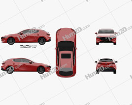 Mazda 3 hatchback 2019 car clipart