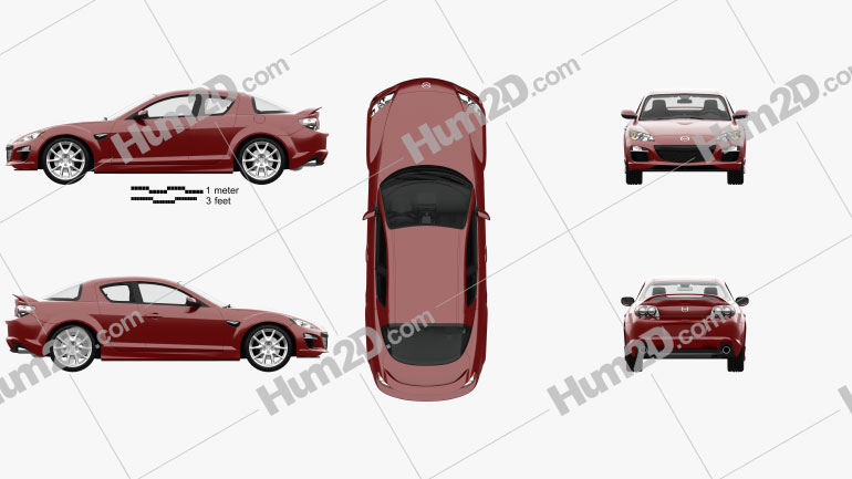 Mazda RX-8 with HQ interior 2008 car clipart