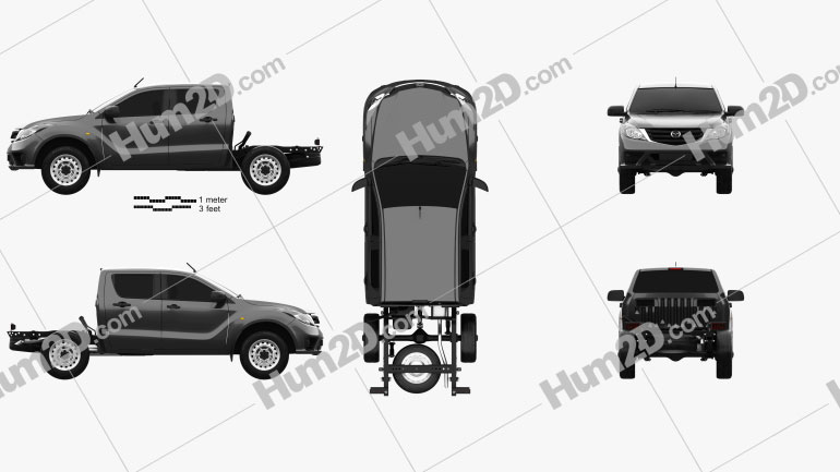 Mazda BT-50 Double Cab Chassis 2018 car clipart