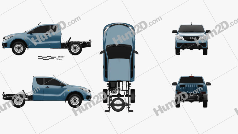 Mazda BT-50 Freestyle Cab Chassis 2018 Blueprint